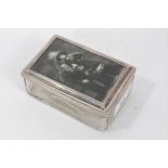 George V silver topped glass box with inset photographic portrait of the Rothschilds