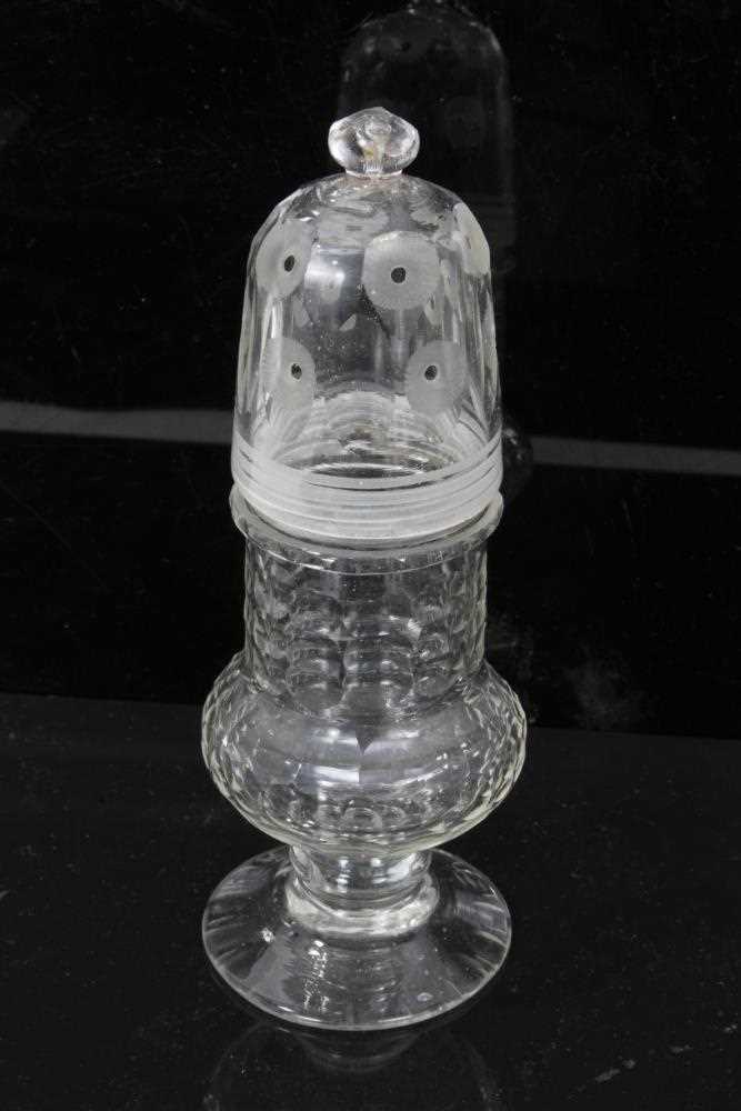 Group of early 19th century cut glass, including a three-ring decanter with mushroom stopper, a squa - Image 12 of 13