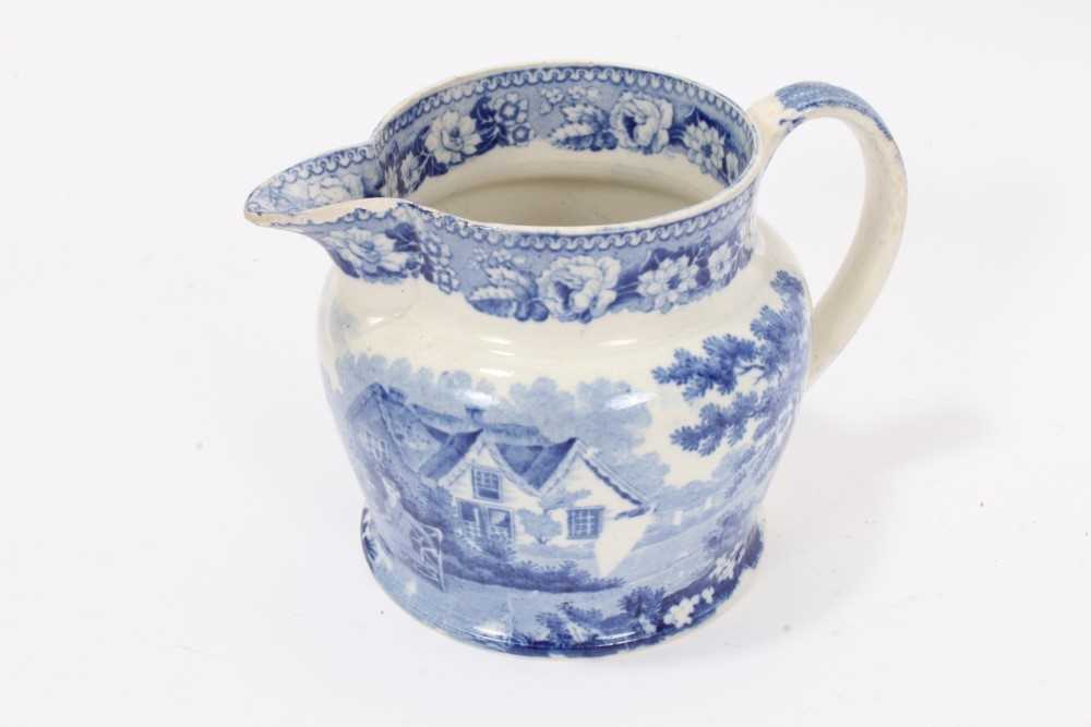 A Miles Mason blue printed teapot stand, impressed mark, and other blue printed items - Image 19 of 28