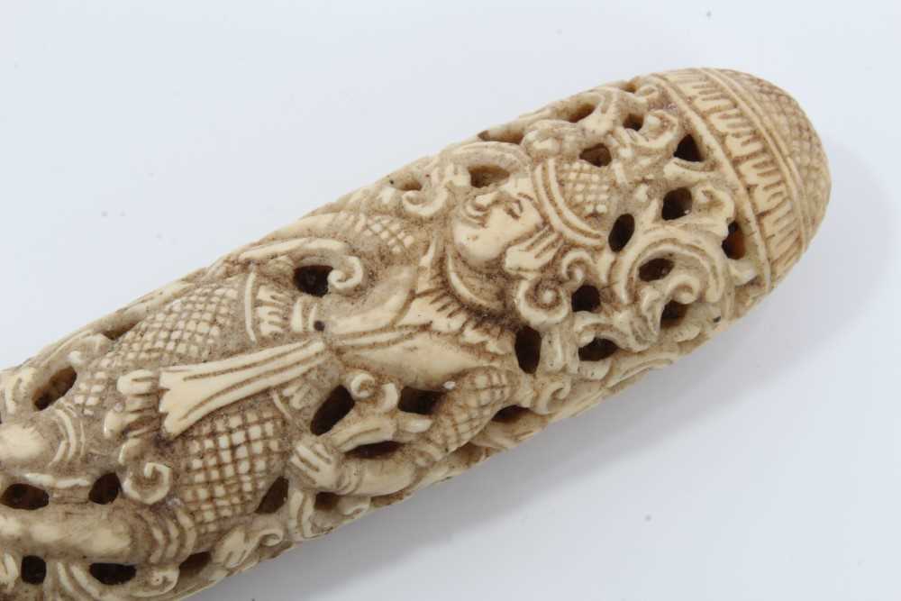 19th century Burmese ivory knife handle - Bild 2 aus 12