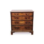 Early George III mahogany chest of four graduated drawers.