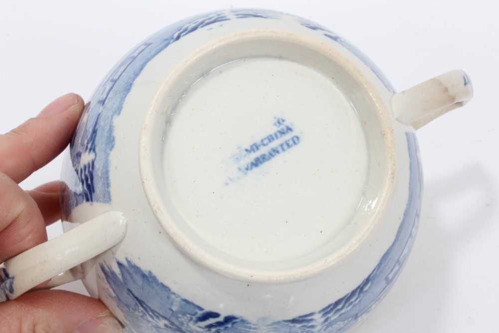 A Miles Mason blue printed teapot stand, impressed mark, and other blue printed items - Image 11 of 28