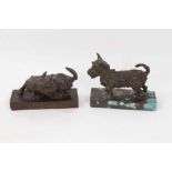 Edith Parsons (1878-1956) pair of bronze terrier book ends