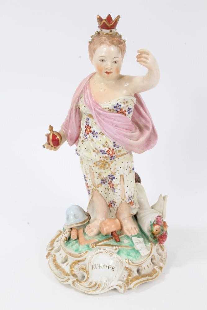 Two Derby porcelain figures emblematic of the continents, c.1800, to include Europe and America, ins - Image 2 of 18