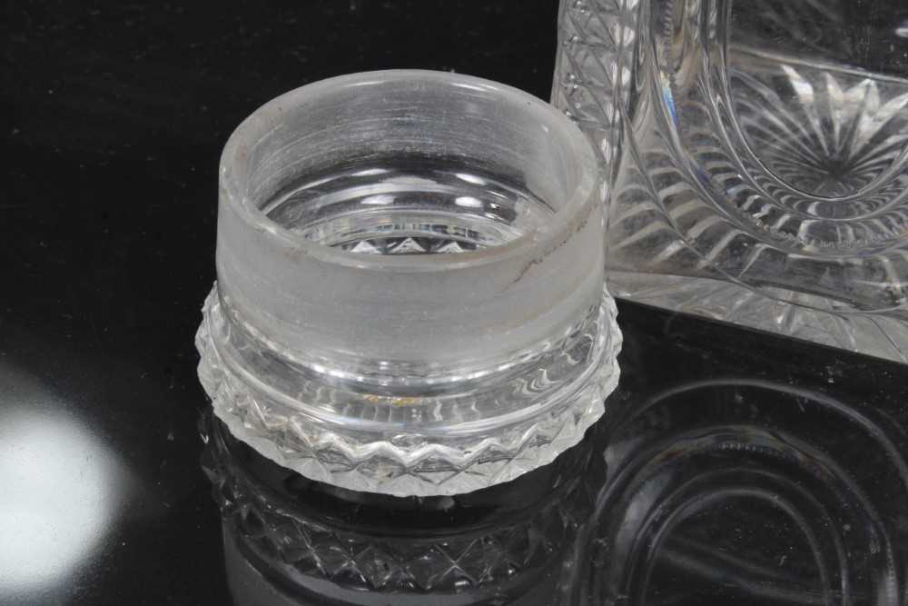 Group of early 19th century cut glass, including a three-ring decanter with mushroom stopper, a squa - Image 8 of 13