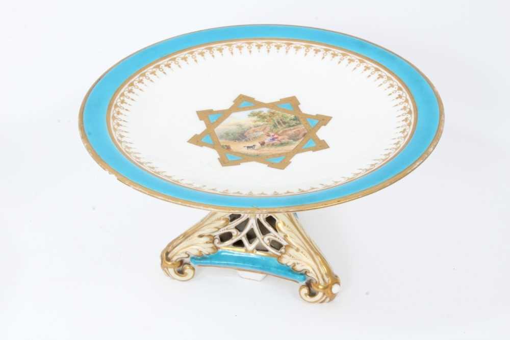 19th century English porcelain part dessert service, possibly Minton, decorated in the aesthetic sty - Image 15 of 34