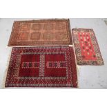 Pakistani Bokhara Ensi design rug 191 x 121cm two others