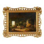 Georgina Lara (act.1840-1880) pair of oils on canvas - The Hay Barn, signed, in gilt frame, 24cm x 3