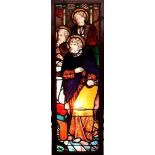 Large 19th century stained glass panel