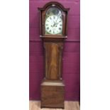 Good quality early 19th century mahogany longcase clock with painted arch dial, maker 'Symonds', wit