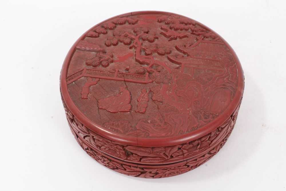 Chinese cinnabar lacquer box and cover