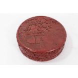 Chinese cinnabar lacquer box and cover