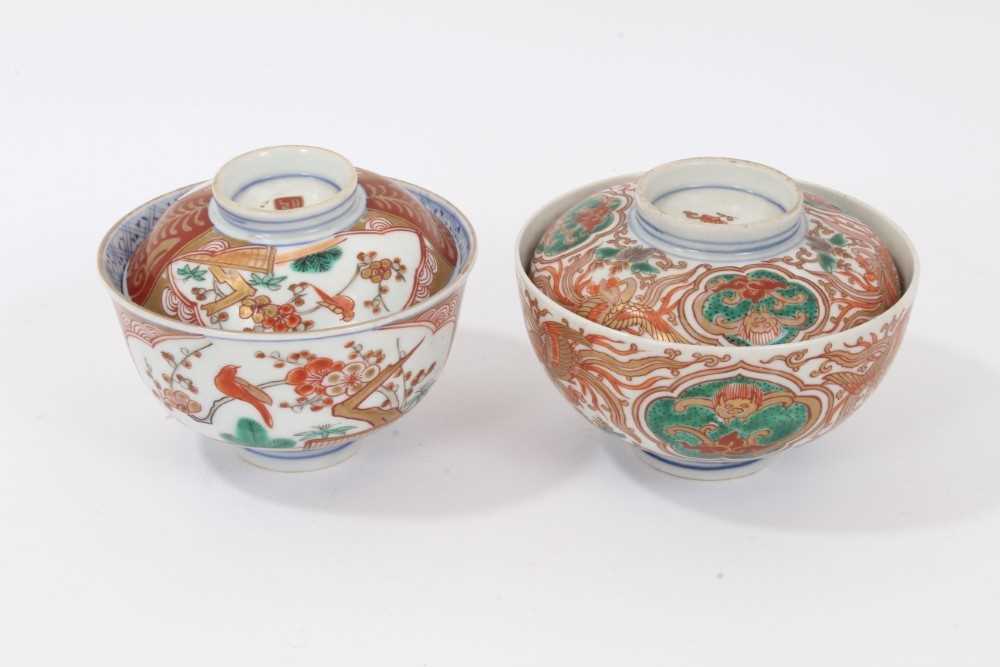 Two Japanese Imari bowls and covers