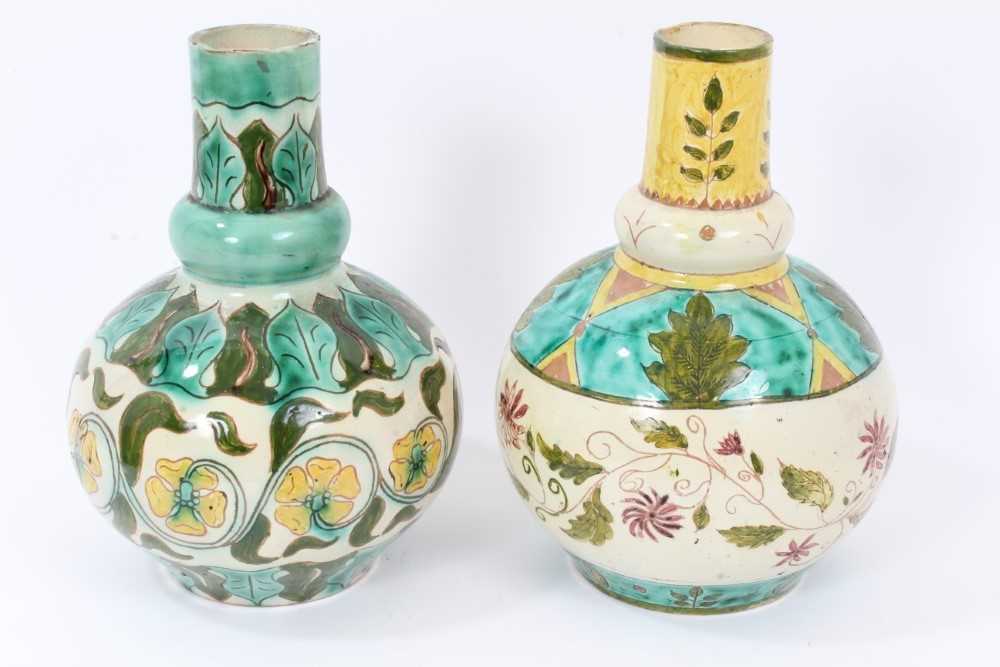 Near pair of Della Robbia vases