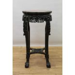 Late 19th / early 20th century Chinese carved hardwood and marble inset table