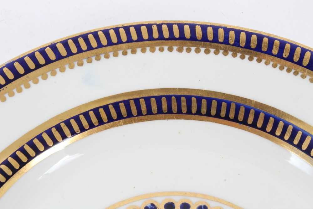 Derby blue and gilt bordered plate, circa 1820 - Image 3 of 5