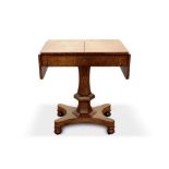 Rare George IV burr wood drop leaf side table