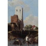 William Clarkson Stanfield oil on canvas Porchester Castle, label verso.