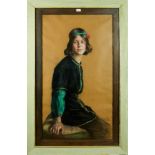 Dorothy Loftus, early 20th century pastel - portrait of an elegant young lady, signed, in glazed fra