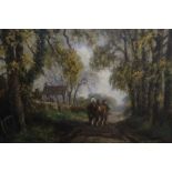 George Leon Little (1862-1926) oil on canvas - The Lane Home, signed, in good gilt frame, 45cm x 60c