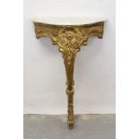 19th century marble top giltwood console table