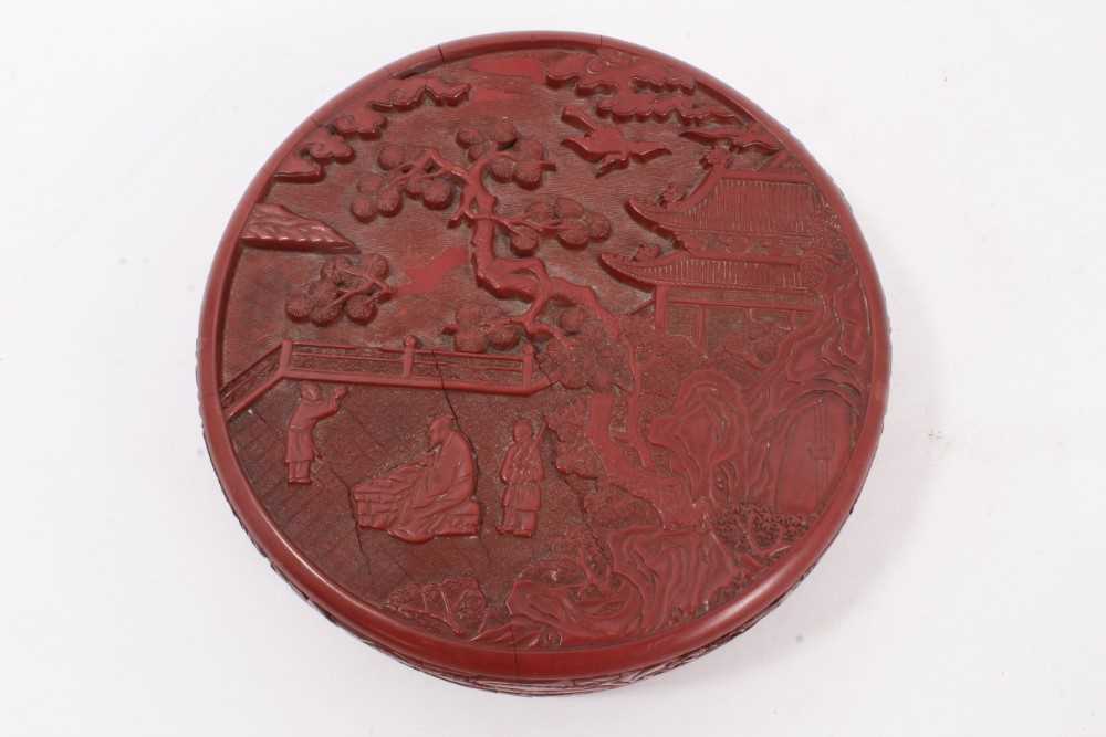 Chinese cinnabar lacquer box and cover - Bild 2 aus 38