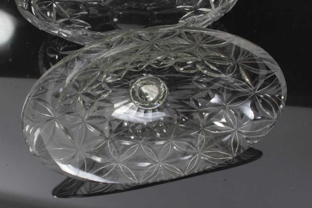 Group of early 19th century cut glass, including a three-ring decanter with mushroom stopper, a squa - Image 4 of 13