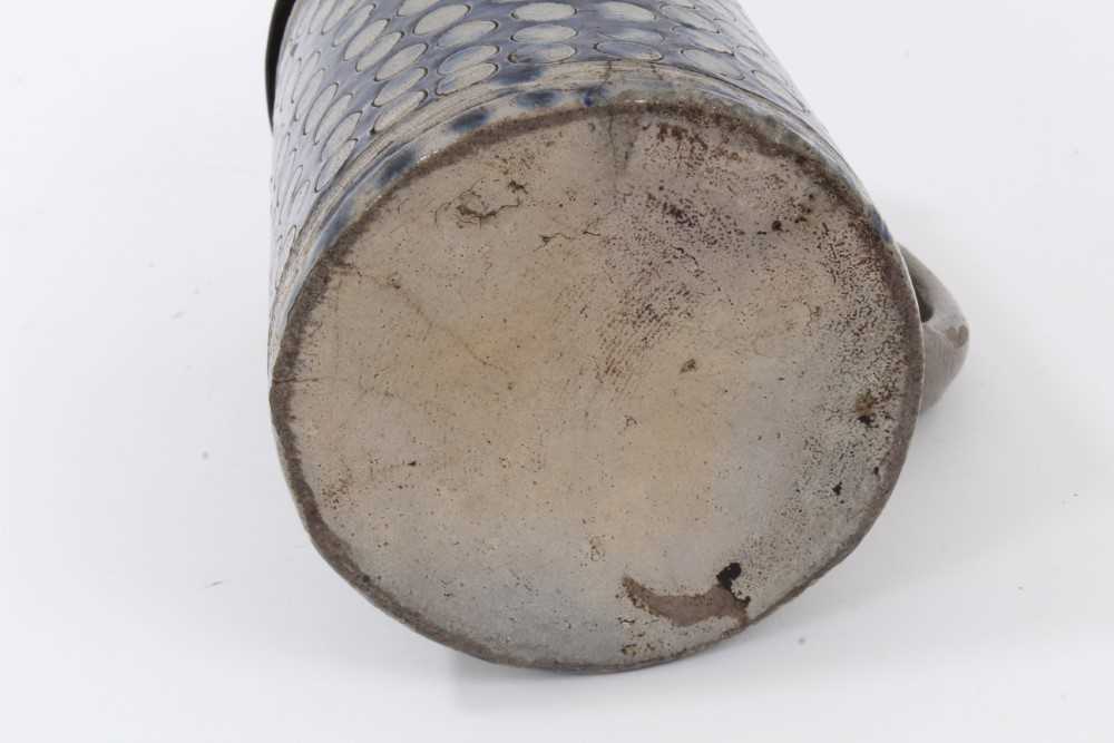 An 18th Century Westerwald stoneware tankard, with hinged pewter cover - Image 6 of 7