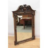 George II style carved walnut overmantel mirror