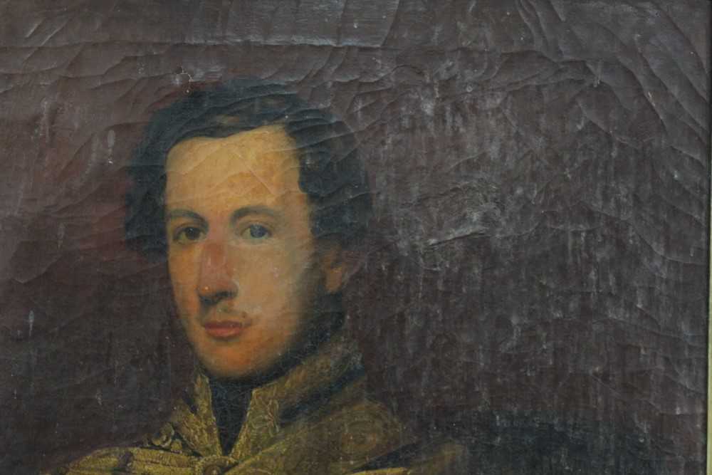 19th century oil on canvas- portrait of a gentleman in uniform, in gilt frame - Image 4 of 20
