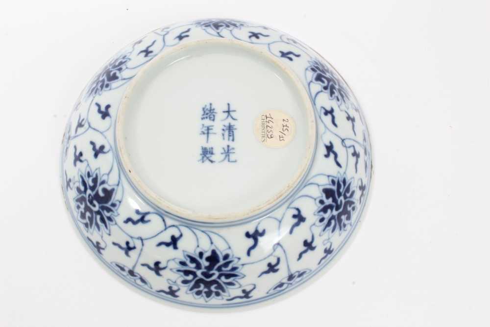 Pair of Chinese Guangxu blue and white saucer dishes - Image 8 of 27