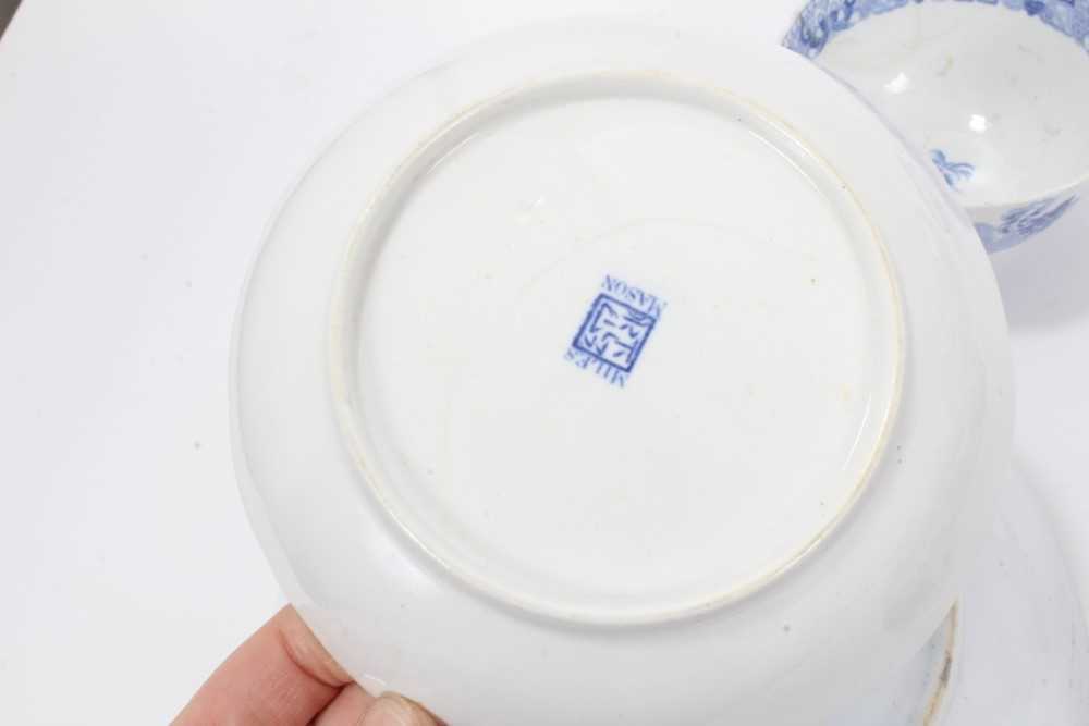 A Miles Mason blue printed teapot stand, impressed mark, and other blue printed items - Image 5 of 28