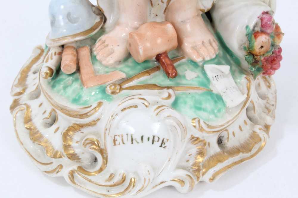 Two Derby porcelain figures emblematic of the continents, c.1800, to include Europe and America, ins - Image 6 of 18