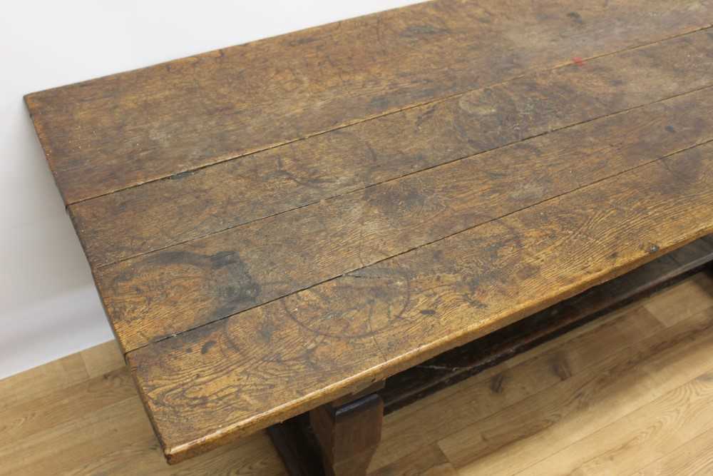 Late 17th / early 18th century oak refectory table - Image 2 of 11