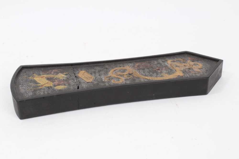 Chinese carved inkstone in case - Bild 11 aus 18