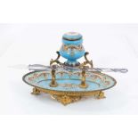 19th century French enamelled desk stand