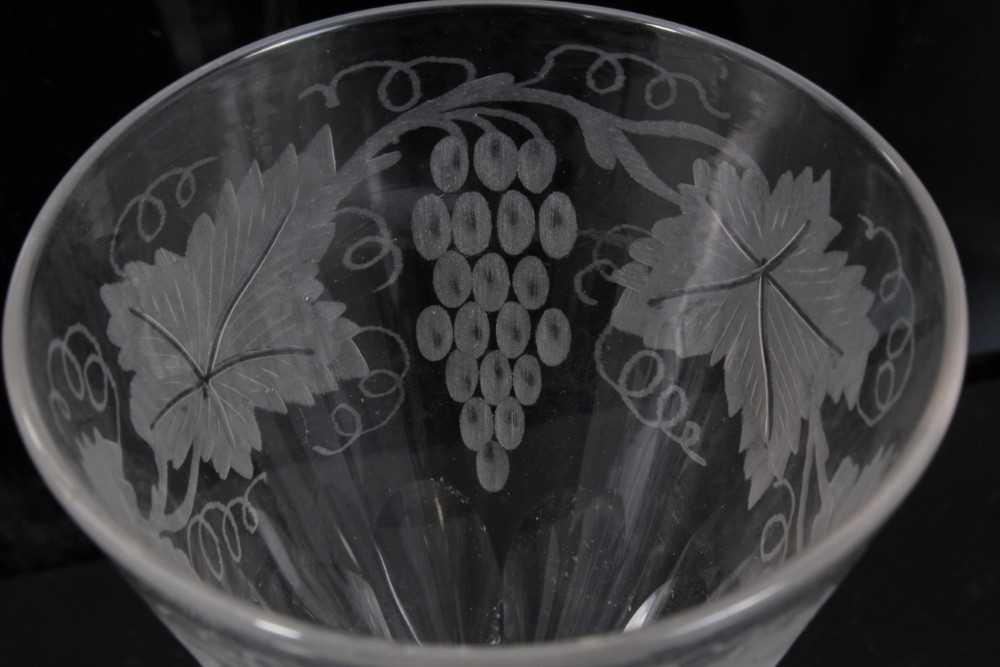 Group of 18th and 19th century English glassware, including a cut glass goblet, two goblets with lem - Image 9 of 9