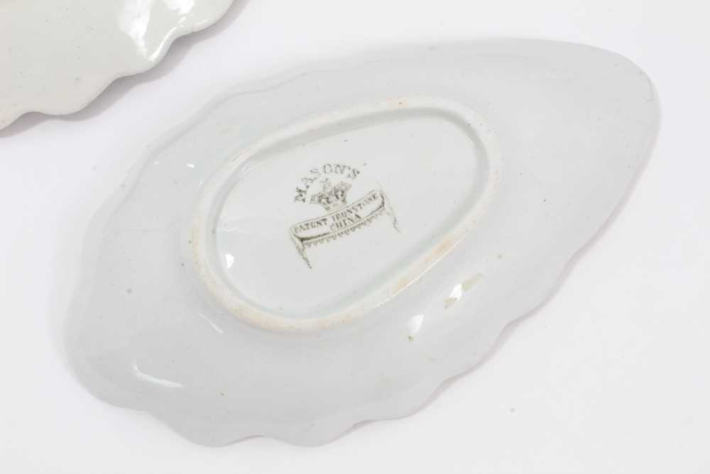 An unusual pair of Masons Ironstone shell shaped dishes, and a similar pair of plates - Image 9 of 9