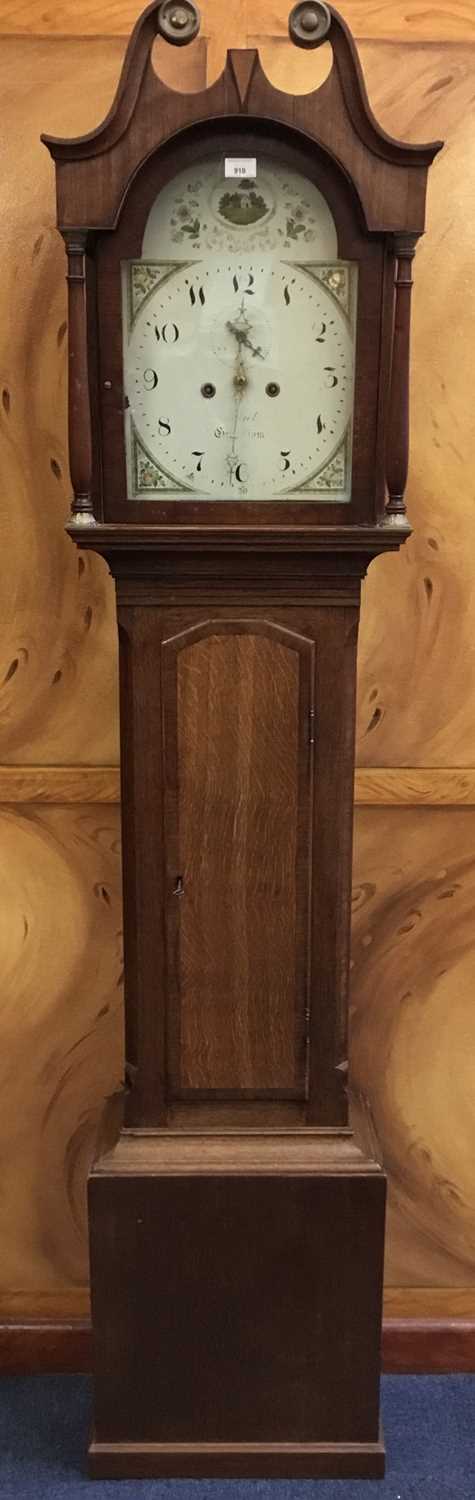George III 8 day longcase oak and inlaid long case clock