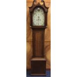 George III 8 day longcase oak and inlaid long case clock