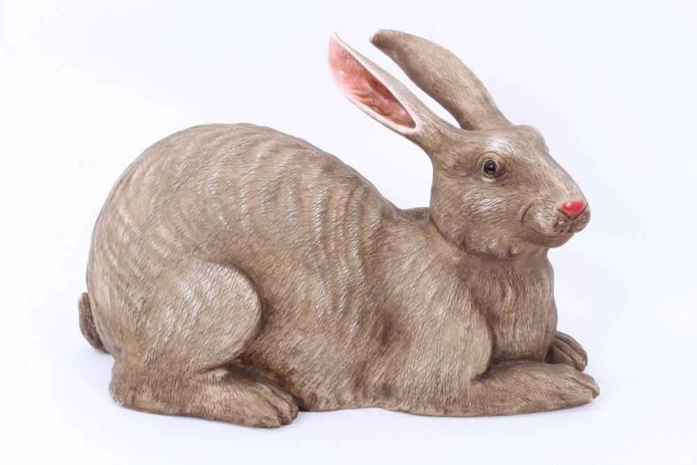 Chinese porcelain life-size model rabbit