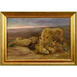 Manner of Arthur Wardle - oil on canvas - Lions