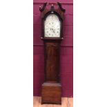 Good George III Mahogany longcase clock, fine quality mahogany case with swan neck pediment to hood,