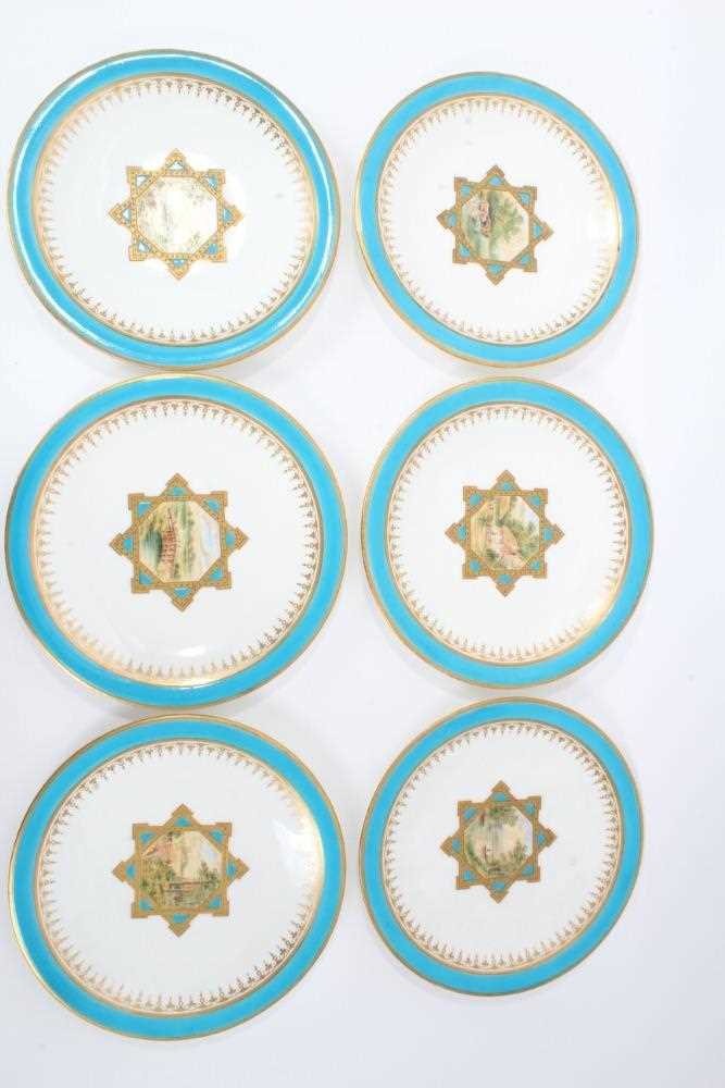 19th century English porcelain part dessert service, possibly Minton, decorated in the aesthetic sty - Image 19 of 34