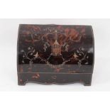 Early 20th century silver and gilt metal inlaid tortoiseshell desktop stationery box