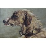After Sir Edwin Landseer oil - Hafed, a Scottish Deerhound
