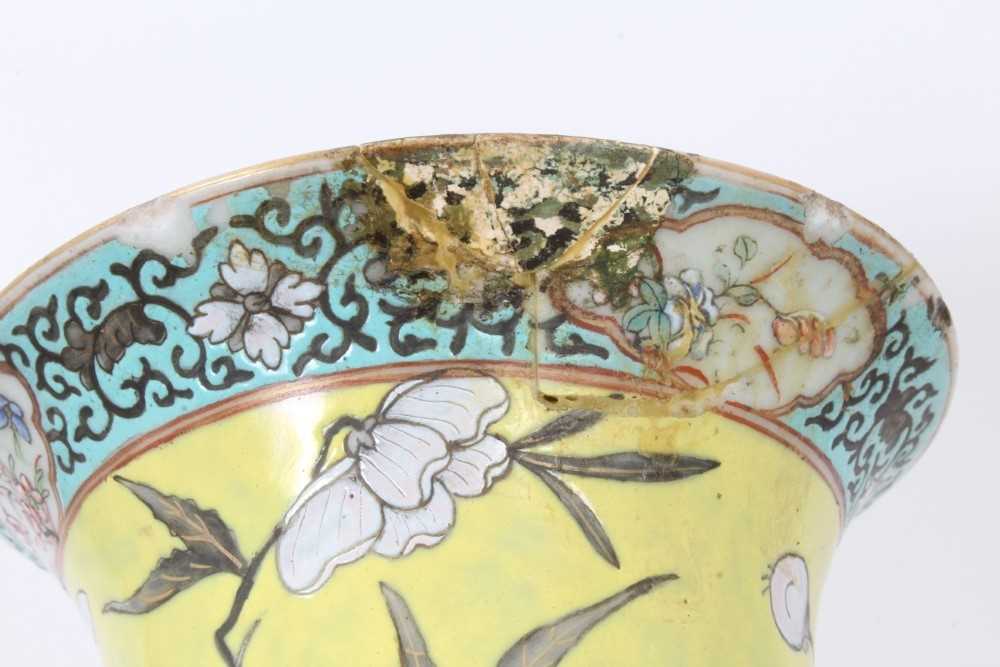 Pair 19th century Chinese Dayazhai-style porcelain baluster vases, decorated with dragons amongst fl - Image 8 of 27