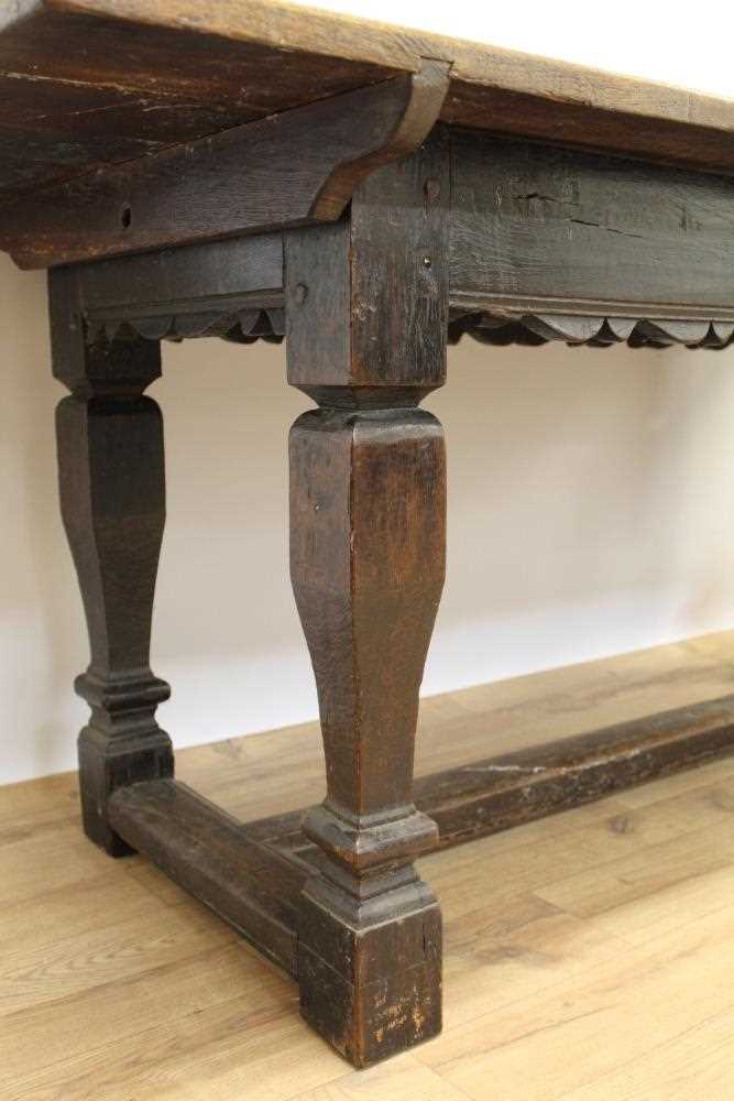 Late 17th / early 18th century oak refectory table - Image 4 of 11