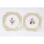 A pair of Spode yellow ground plates, circa 1825