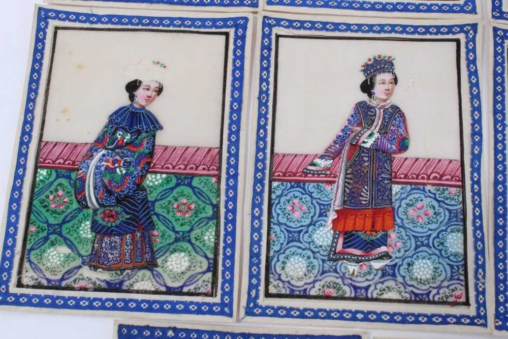Good large collection of 19th century Chinese paintings on rice paper - Bild 4 aus 24